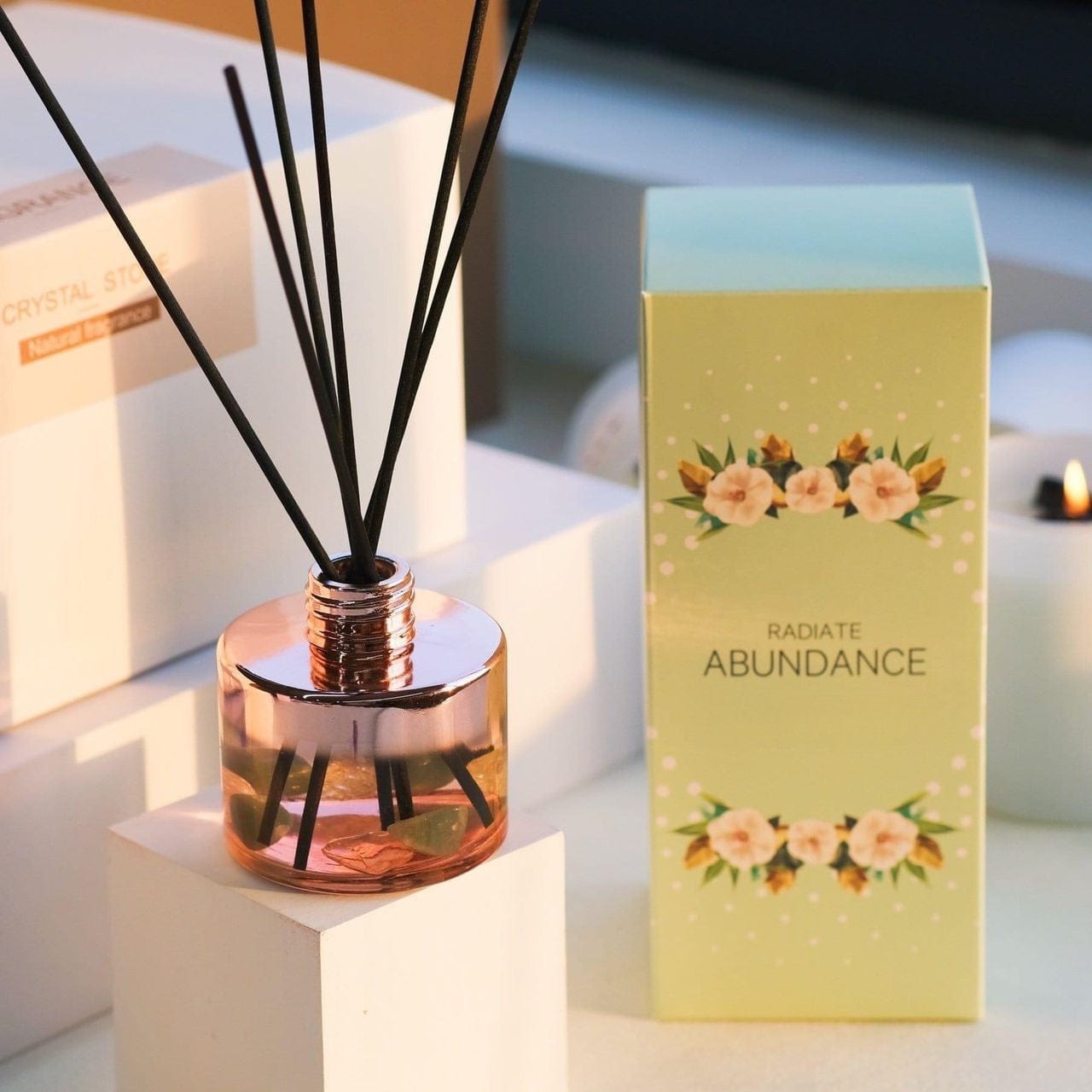 ABUNDANCE Reed Diffuser with Gemstones