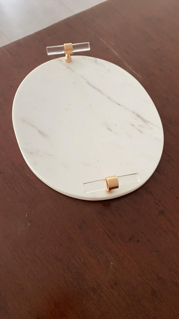 SHINA OVAL MARBLE WITH ACRYLIC HANDLE - 3Rituals