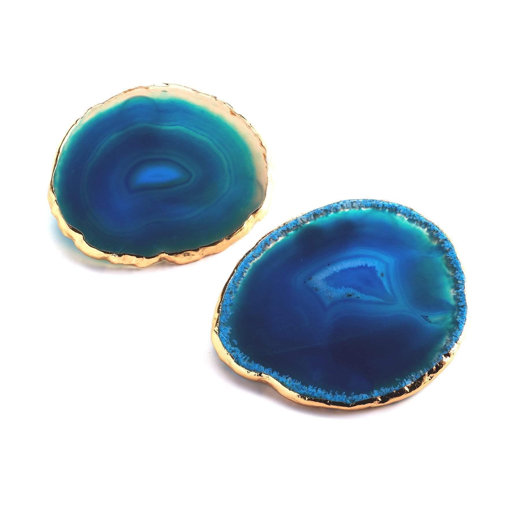 BLUE AGATE GOLD TRIM COASTER - 3Rituals