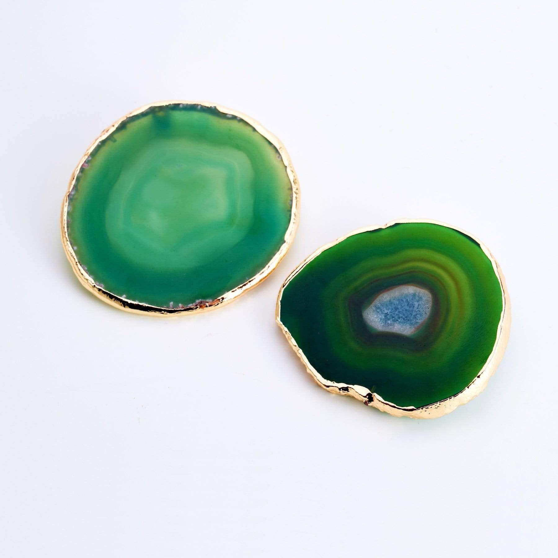 GREEN AGATE GOLD TRIM COASTER - 3Rituals