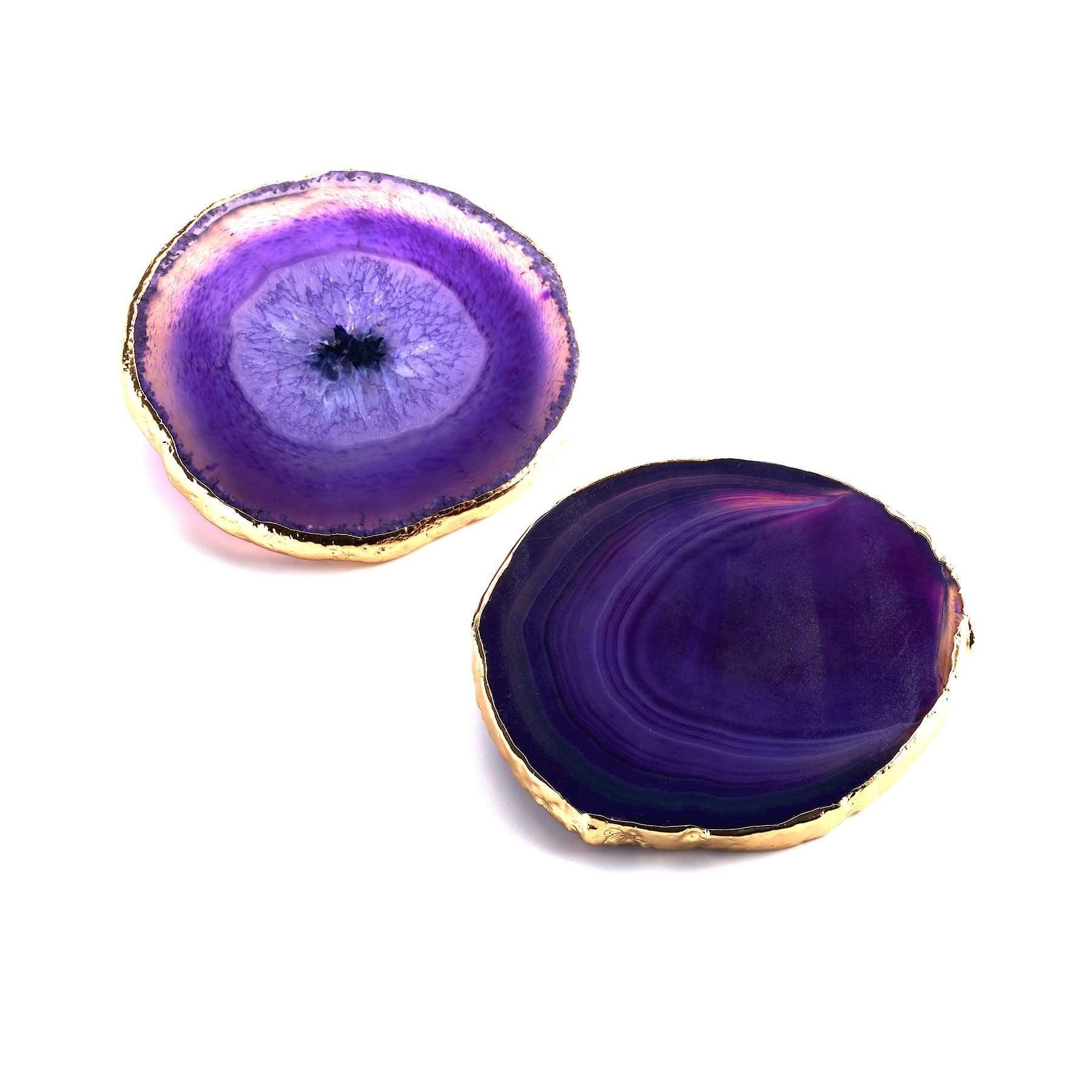 PURPLE AGATE GOLD TRIM COASTER - 3Rituals