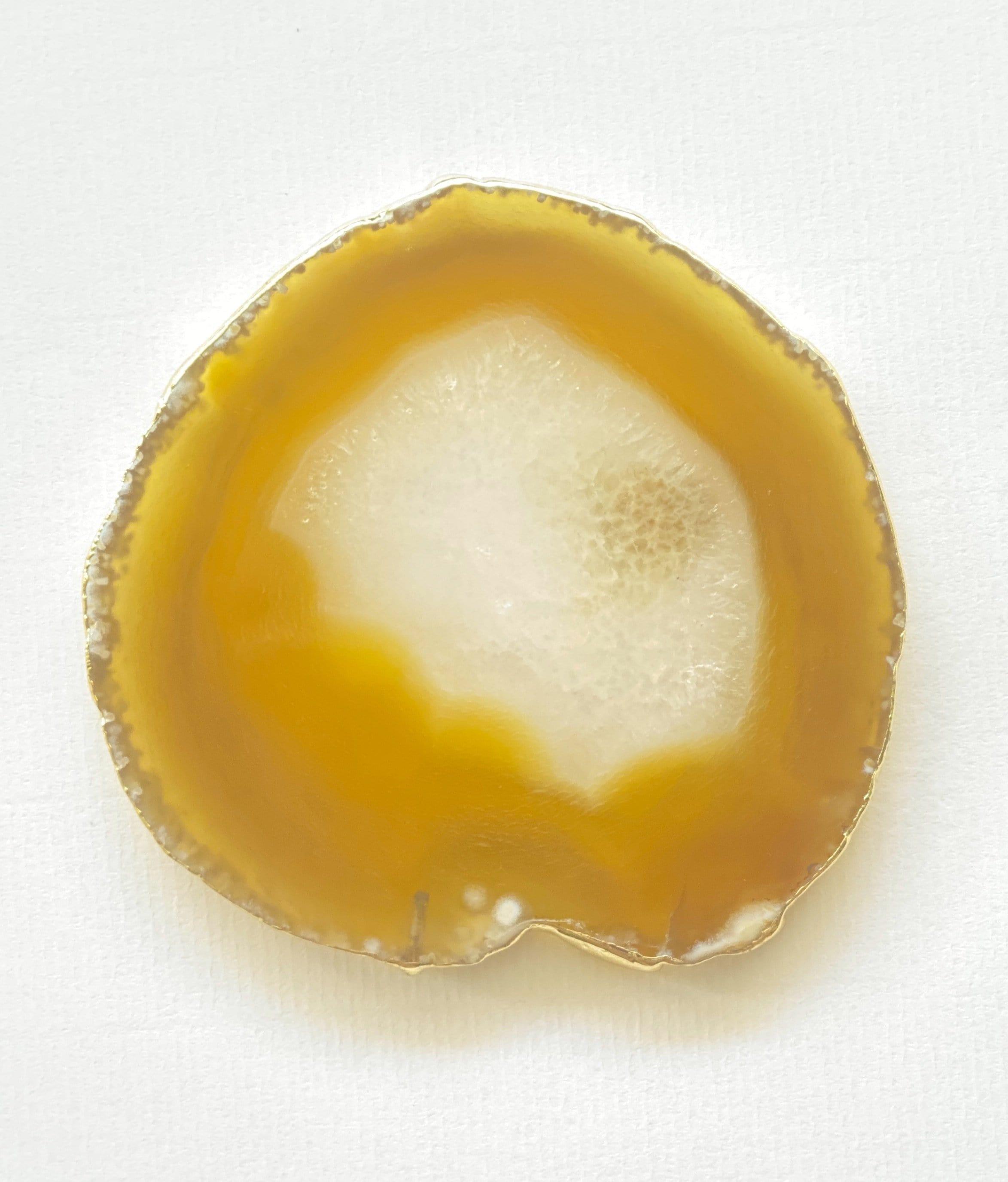 YELLOW AGATE GOLD TRIM COASTER - 3Rituals